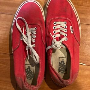 Red vans men’s size 8